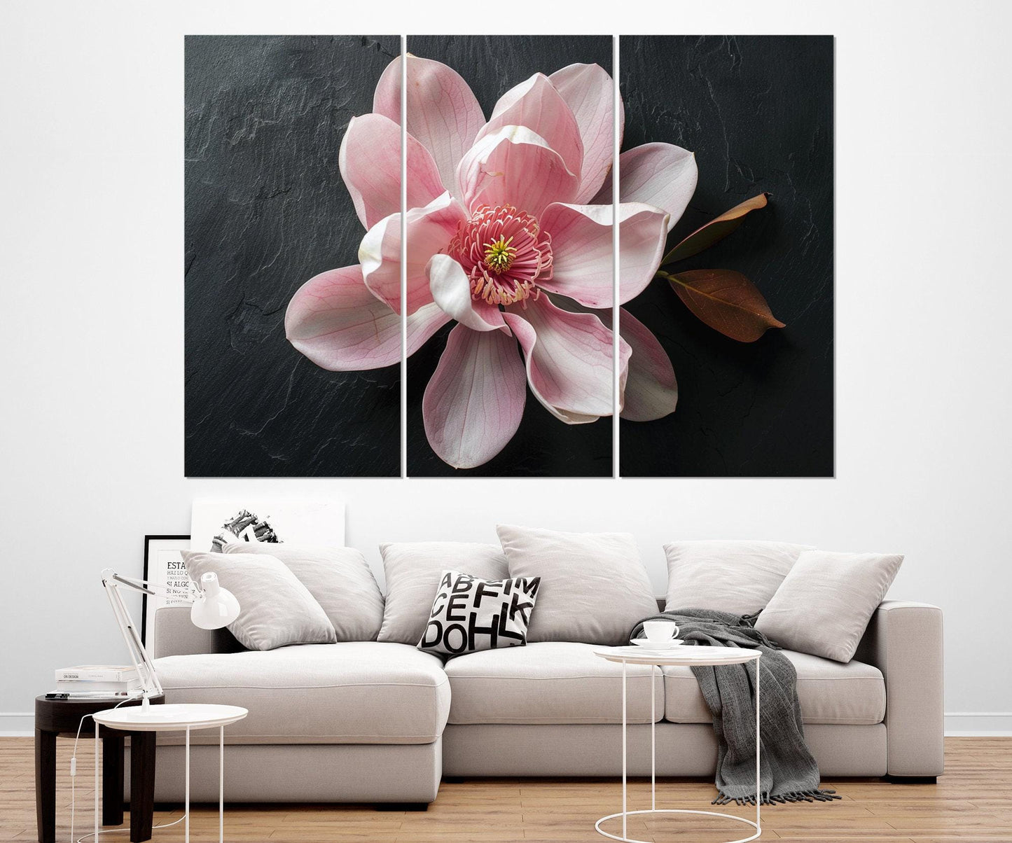 Pink Magnolia Canvas – Floral Wall Art | Framed & Ready to Hang Cotton Print