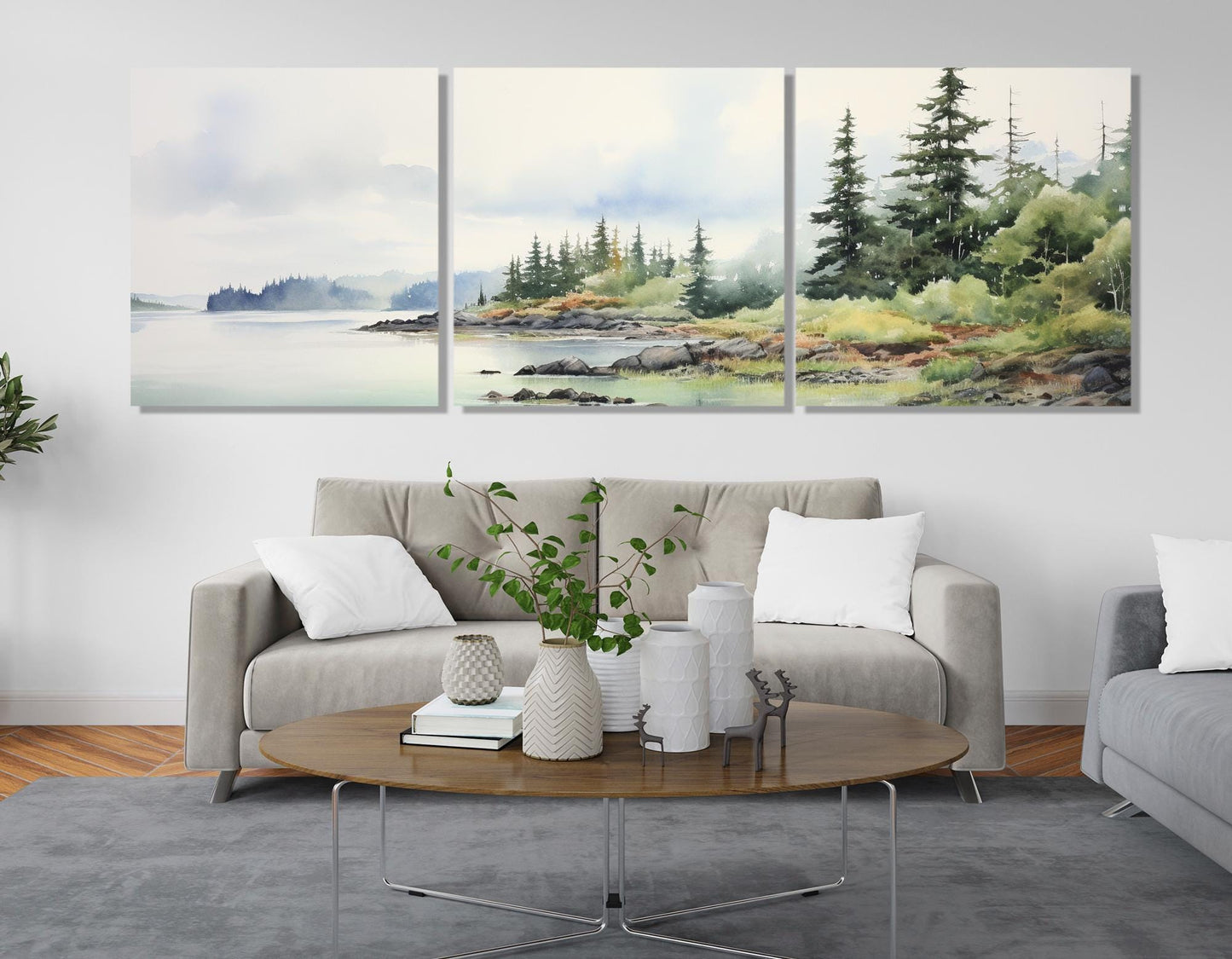 Isle Royale Canvas Print – Misty Forest Painting | Framed & Ready to Hang Wall Art