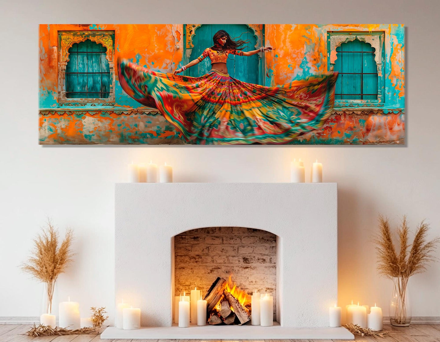 Indian Woman Canvas Print – Large Rajasthan Wall Art | Framed Cotton Gallery Canvas