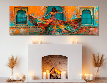 Indian Woman Canvas Print – Large Rajasthan Wall Art | Framed Cotton Gallery Canvas