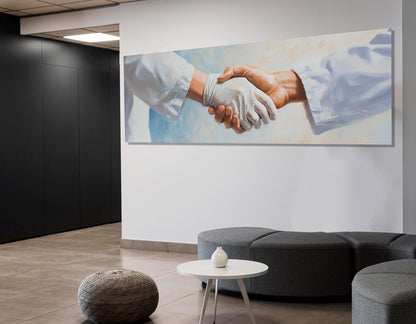 Doctors Handshake Canvas – Medical Canvas Art | Hospital Wall Decor, Ready to Hang