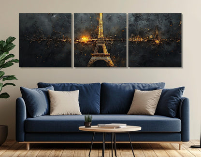 Eiffel Tower Canvas Print – Abstract Paris Wall Art | Framed, Ready to Hang