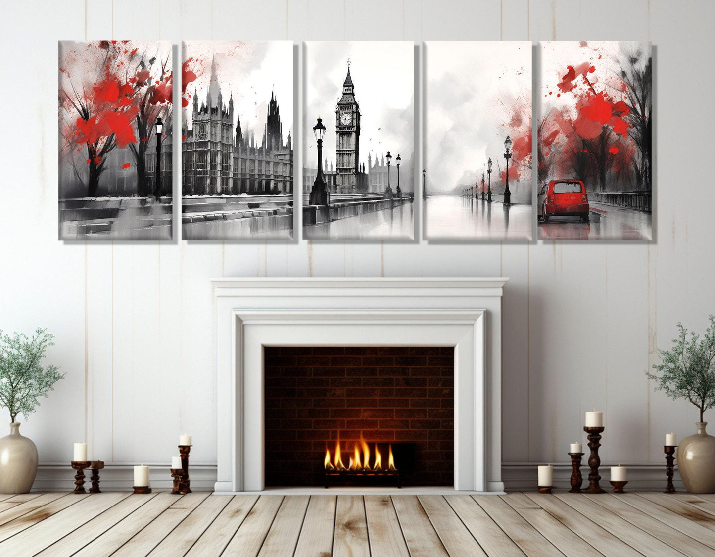 London Canvas Print - Modern Wall Art | Large Abstract City Painting, Ready to Hang