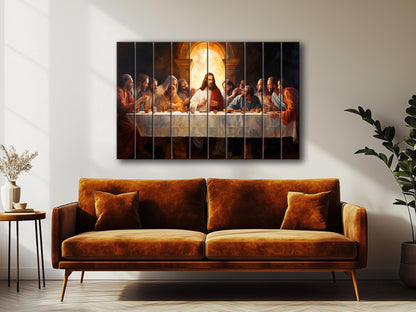 Last Supper Wood Art – Rustic Christian Wall Art Printed on Wood Planks