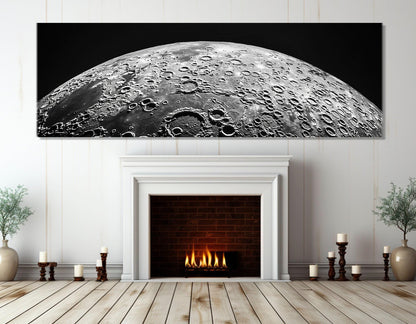 Moon Canvas Print – Large Black and White Art | Framed Floating Frame, Ready to Hang