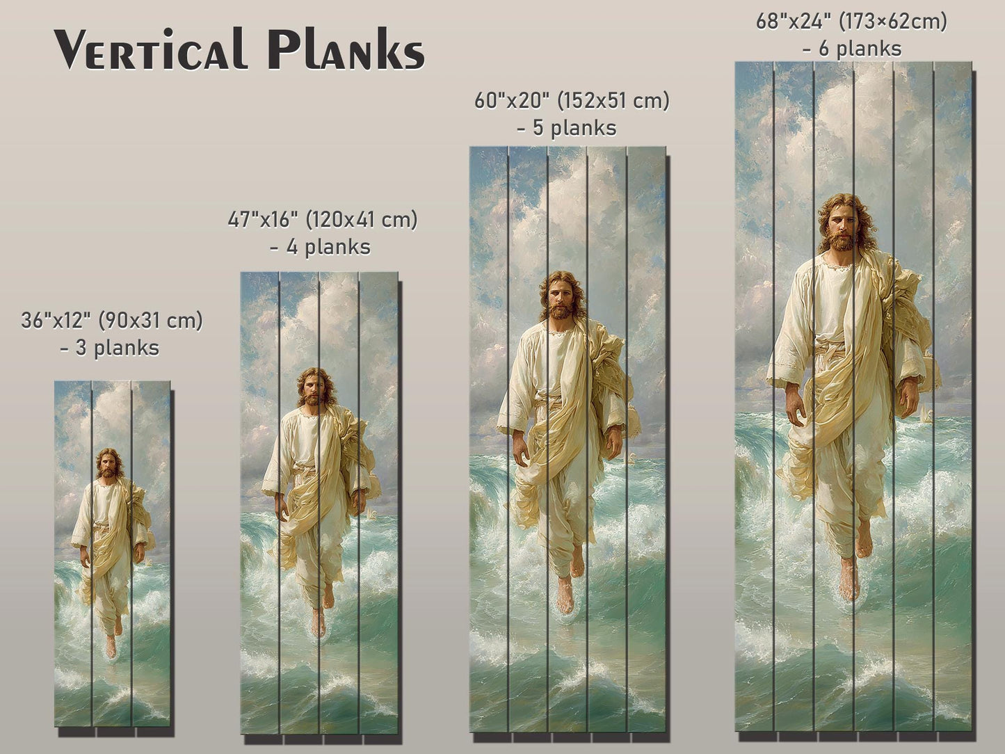 Jesus Walking on Water - Divine Wall Decor | Sacred Wooden Faith Print