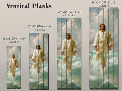 Jesus Walking on Water - Divine Wall Decor | Sacred Wooden Faith Print