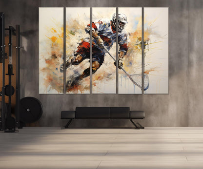 Lacrosse Wall Art - Abstract Lacrosse Canvas Print | Framed Floating Frame Ready to Hang