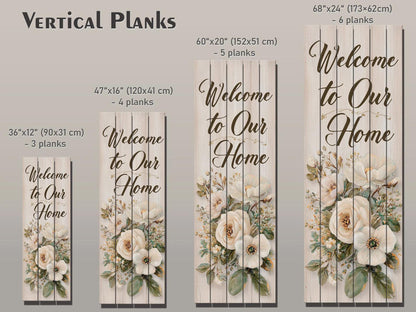 Welcome Home Wood Art – Rustic Wood Wall Art With Floral Farmhouse Decor