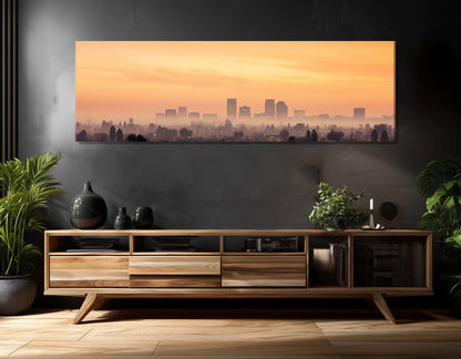 Fresno Canvas Print – Abstract Fresno Skyline Painting | Framed & Ready to Hang