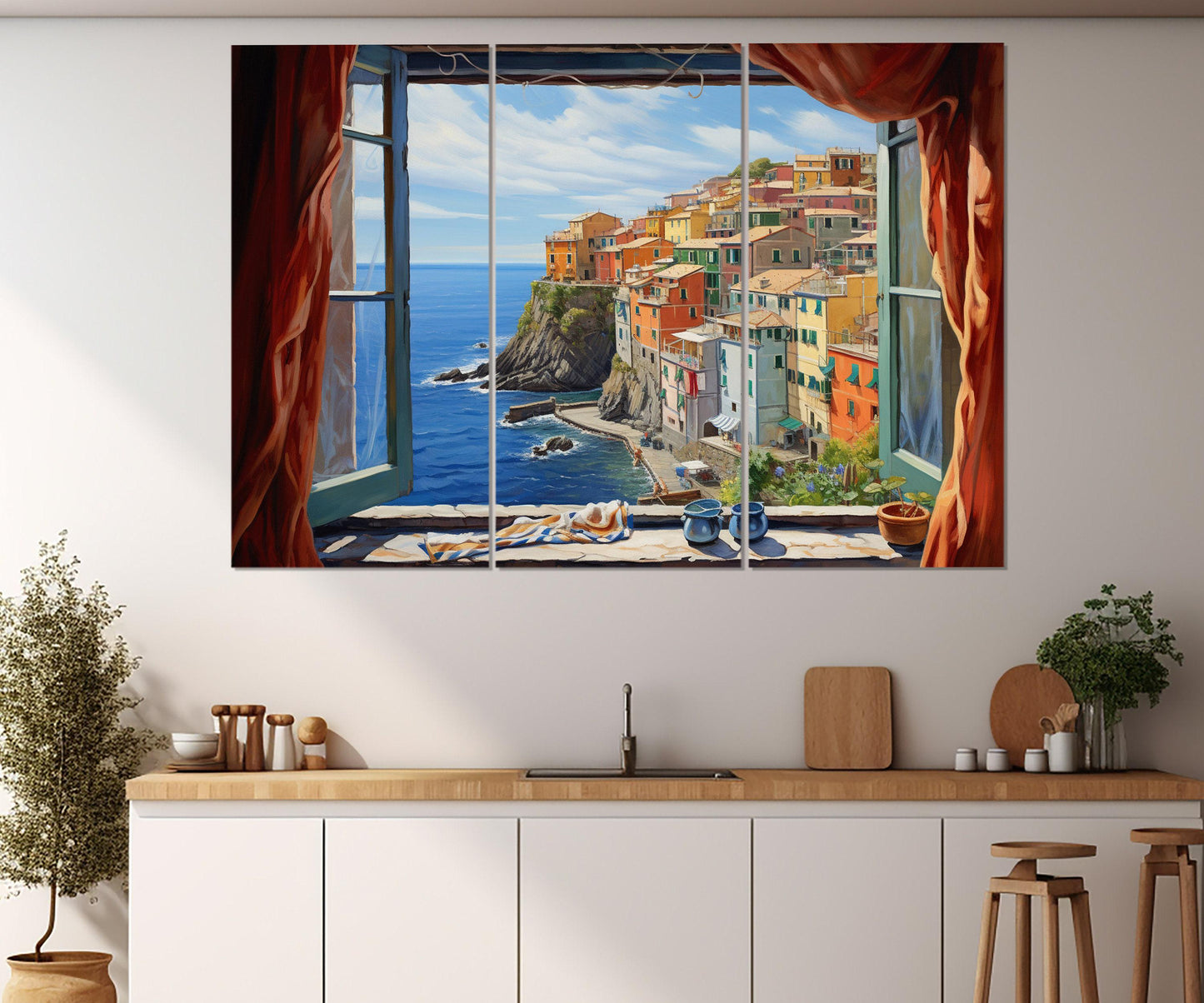 Riomaggiore Canvas Print – Cinque Terre Painting | Framed Canvas Art, Ready to Hang