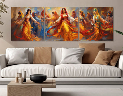 Arab Women Canvas Print - Framed Oriental Wall Art | Ready to Hang Cotton Canvas