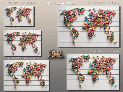 Wood Wall Art - Abstract World Map | Pharmacy Wall Decor & Pharmacist Gift Idea