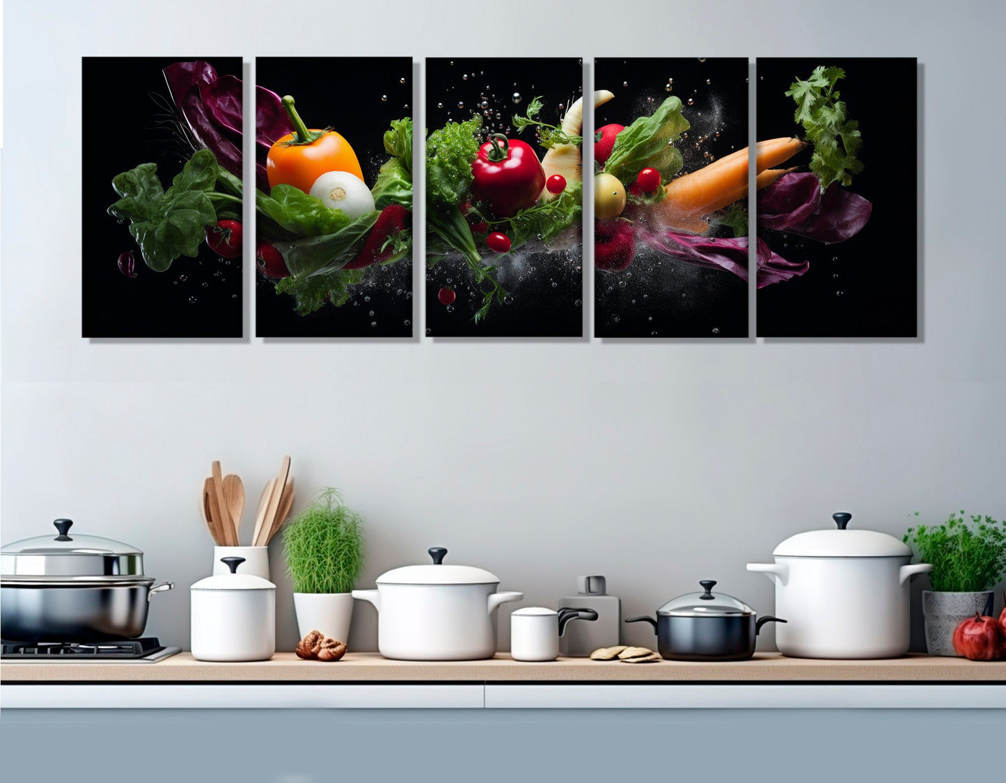 Vegetables Canvas Print – Modern Kitchen Wall Decor | Framed & Ready to Hang