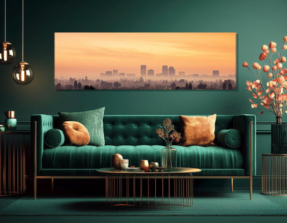 Fresno Canvas Print – Abstract Fresno Skyline Painting | Framed & Ready to Hang