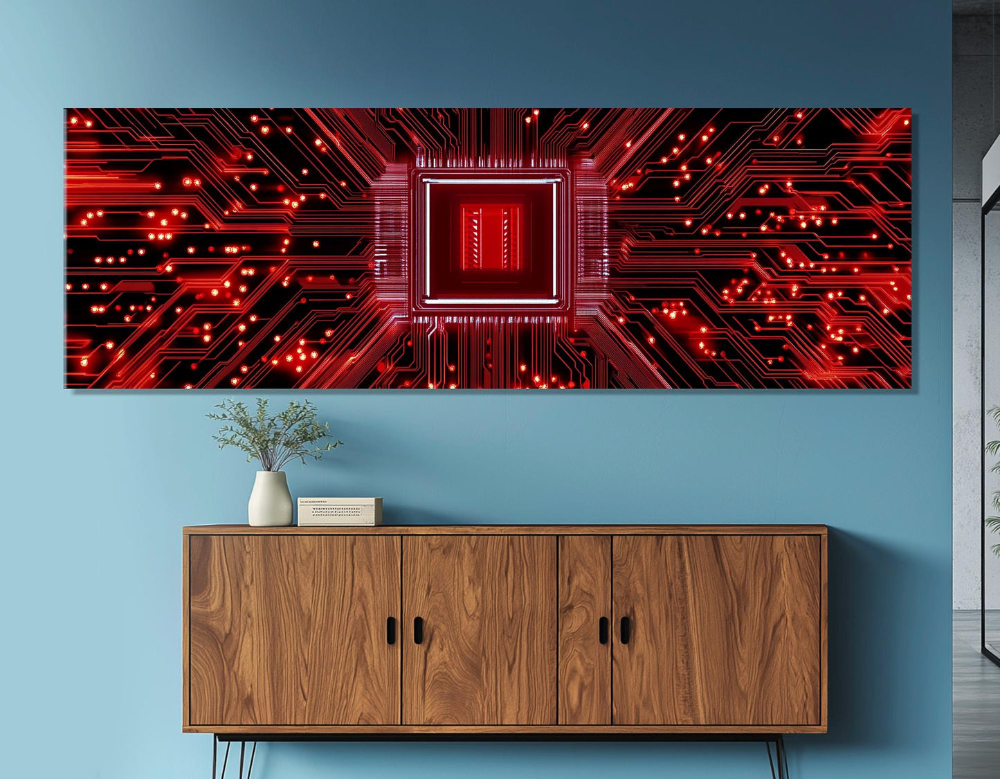 Technology Wall Art – Microchip Canvas Print | Minimalist Tech Art on Cotton Canvas