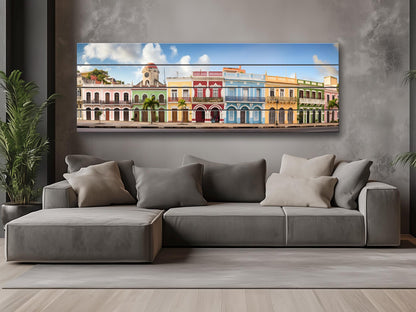Puerto Rico Wood Wall Art – Rustic San Juan Wall Decor with Abstract Wood Plank Design