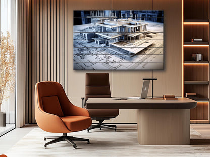Architect Wood Print – Modern Architect Art | Natural Wood Wall Art Decor