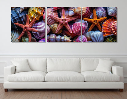 Sea Shells Canvas Print – Framed Floating Frame | Underwater Wall Art Decor