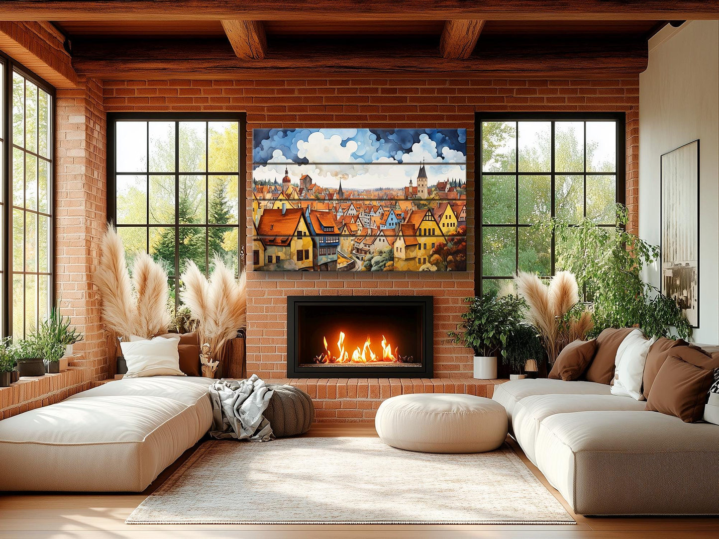 Rothenburg Wood Art | Fade Resistant Wall Art on Natural Wood Planks – Ready to Hang
