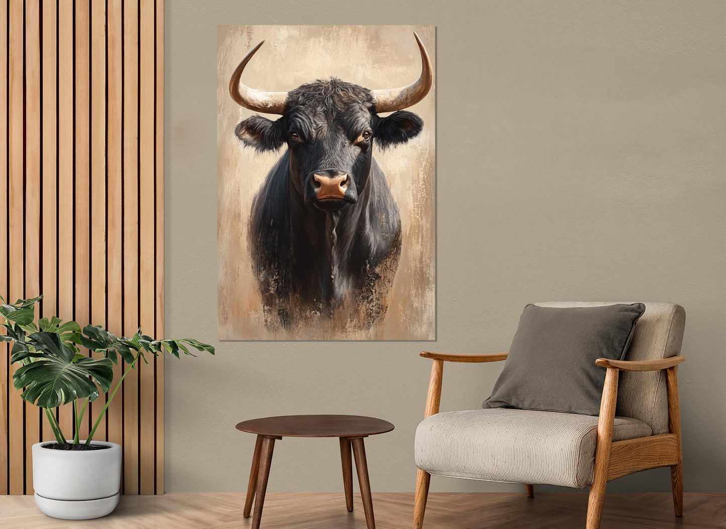 Black Cow Canvas Print – Rustic Cow Wall Art | Farmhouse Wall Decor, Ready to Hang