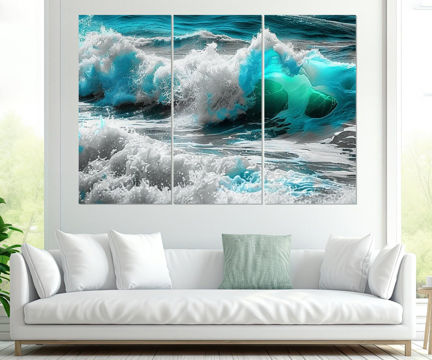 Ocean Wall Art – Turquoise Ocean Canvas Print | Framed & Ready to Hang