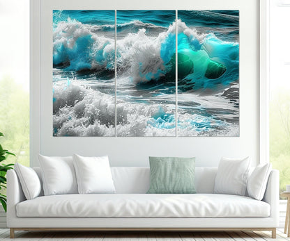 Ocean Wall Art – Turquoise Ocean Canvas Print | Framed & Ready to Hang