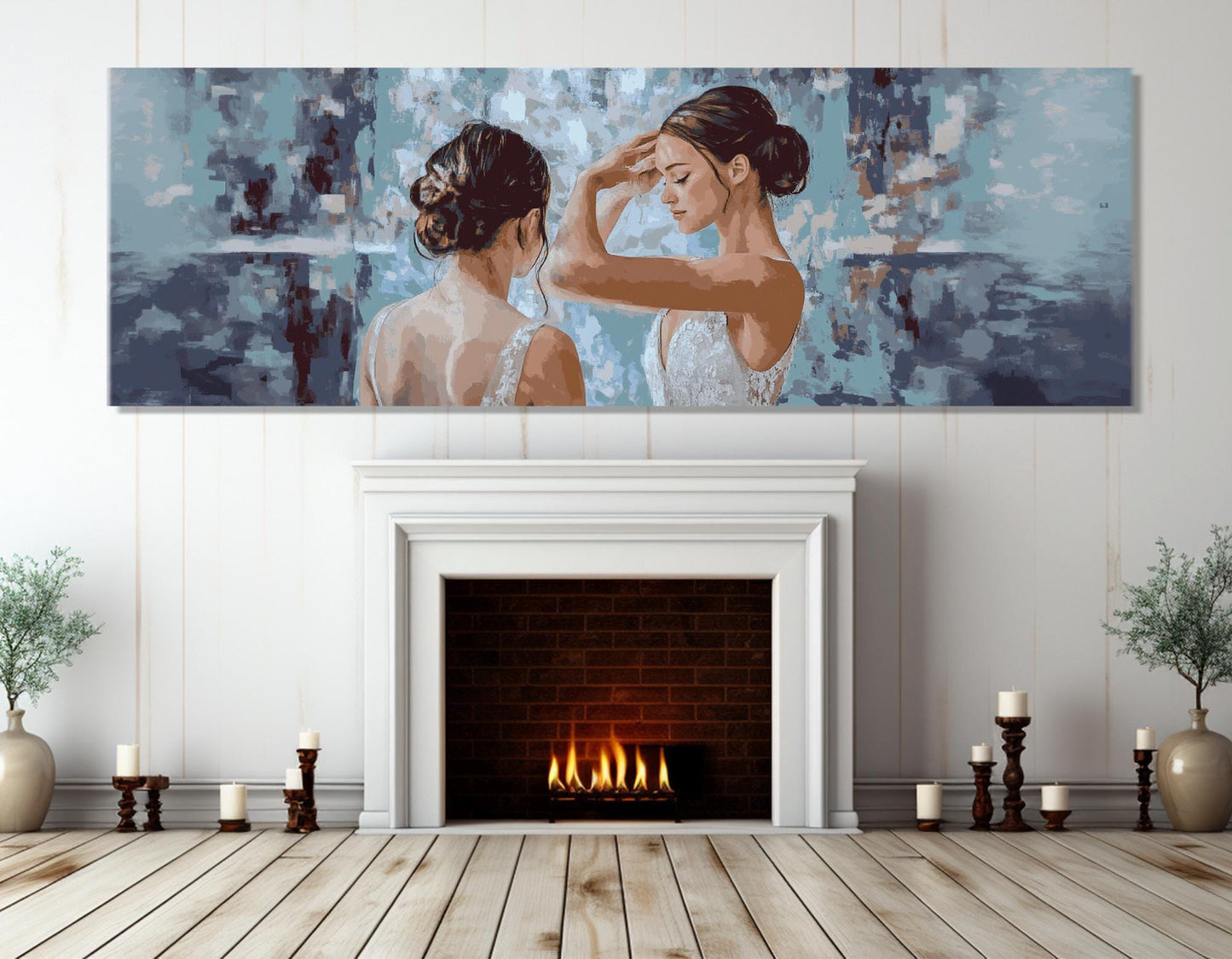 Ballerina Canvas Print – Abstract Ballet Painting on Cotton Canvas | Framed Wall Art