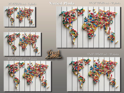 Wood Wall Art - Abstract World Map | Pharmacy Wall Decor & Pharmacist Gift Idea