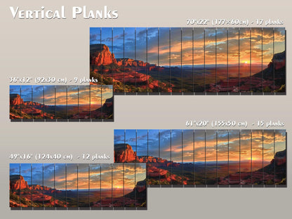 Red Rocks Wood Print – Arizona Wall Art | Rustic Desert Landscape Decor on Natural Wood