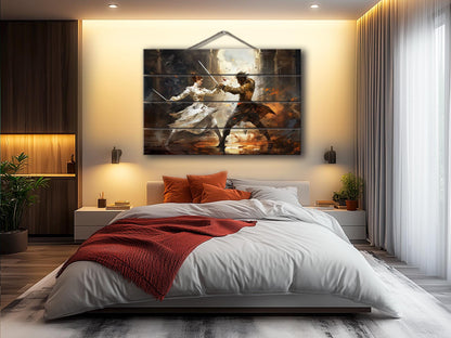 Wood Wall Art – Vintage Fencing Wall Art | Rustic Wood Plank Artwork Gift