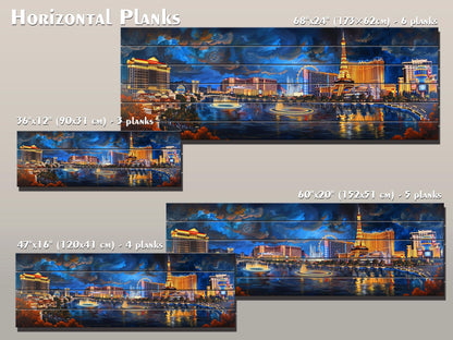 Las Vegas Wood Print - Rustic Natural Wood Wall Art | UV Printed Plank Artwork