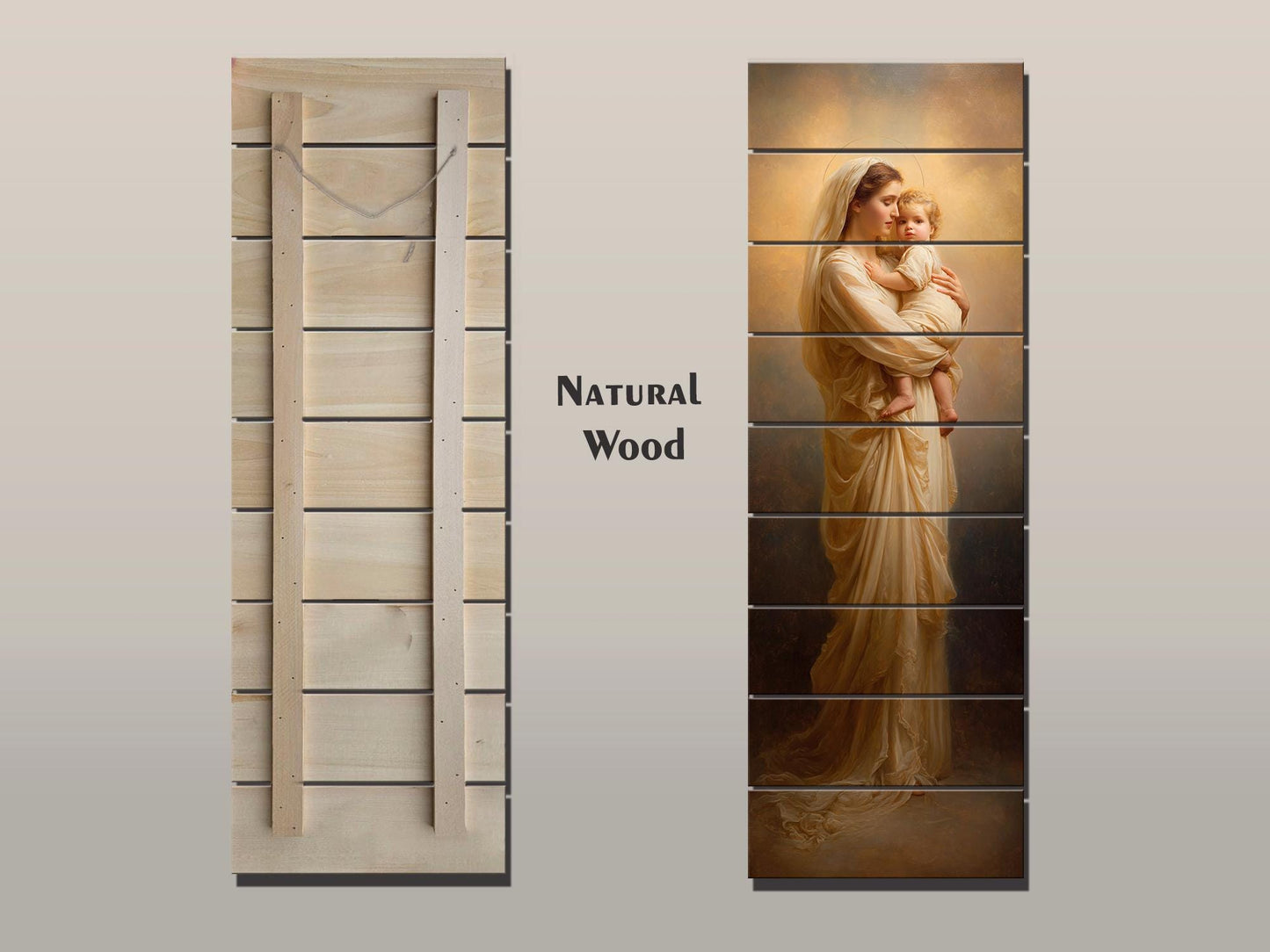 Mother and Child Wall Art – Renaissance Sacred Wood Print on Linden