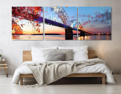 Hernando de Soto Bridge Canvas Print, Memphis Wall Art, Framed and Ready to Hang