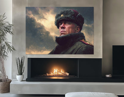 Georgy Zhukov Canvas Print – Framed Floating Frame | Museum Style WW2 Wall Art
