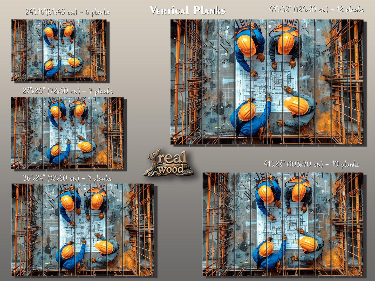 Architect Wood Wall Art – Natural Wood Wall Decor | Builder Gift Idea On Wood