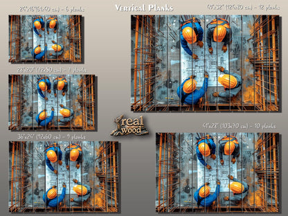 Architect Wood Wall Art – Natural Wood Wall Decor | Builder Gift Idea On Wood