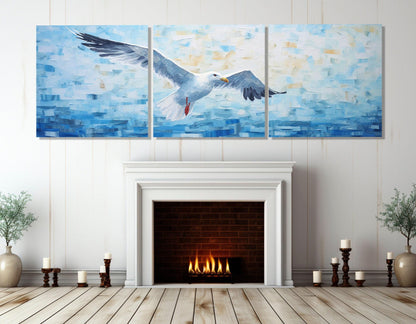 Seagull Canvas Print – Large Wall Art | Ready to Hang Coastal Bird Decor