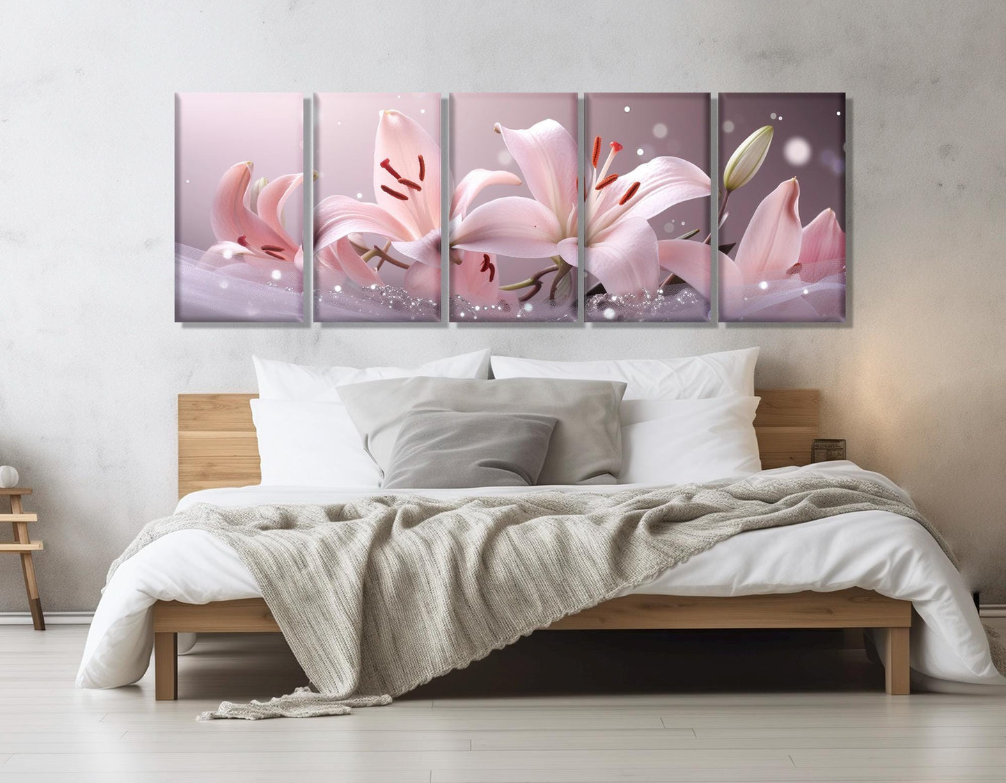 Pink Lily Canvas Print - Floral Wall Decor | Gallery Wrapped Cotton Canvas Art