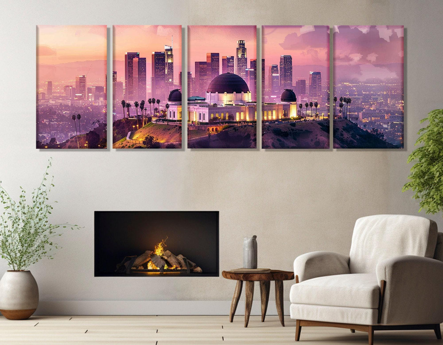 Griffith Observatory Canvas - Large Los Angeles Wall Art | Gallery Wrapped Multi Panel Print