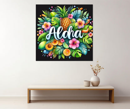 Hawaii Canvas Print, Colorful Aloha Wall Art, Hawaiian Wall Decor, Framed and Ready to Hang