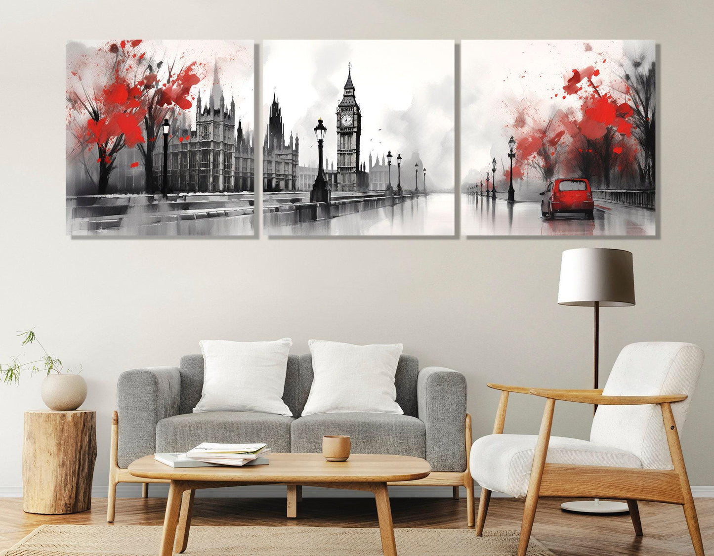 London Canvas Print - Modern Wall Art | Large Abstract City Painting, Ready to Hang