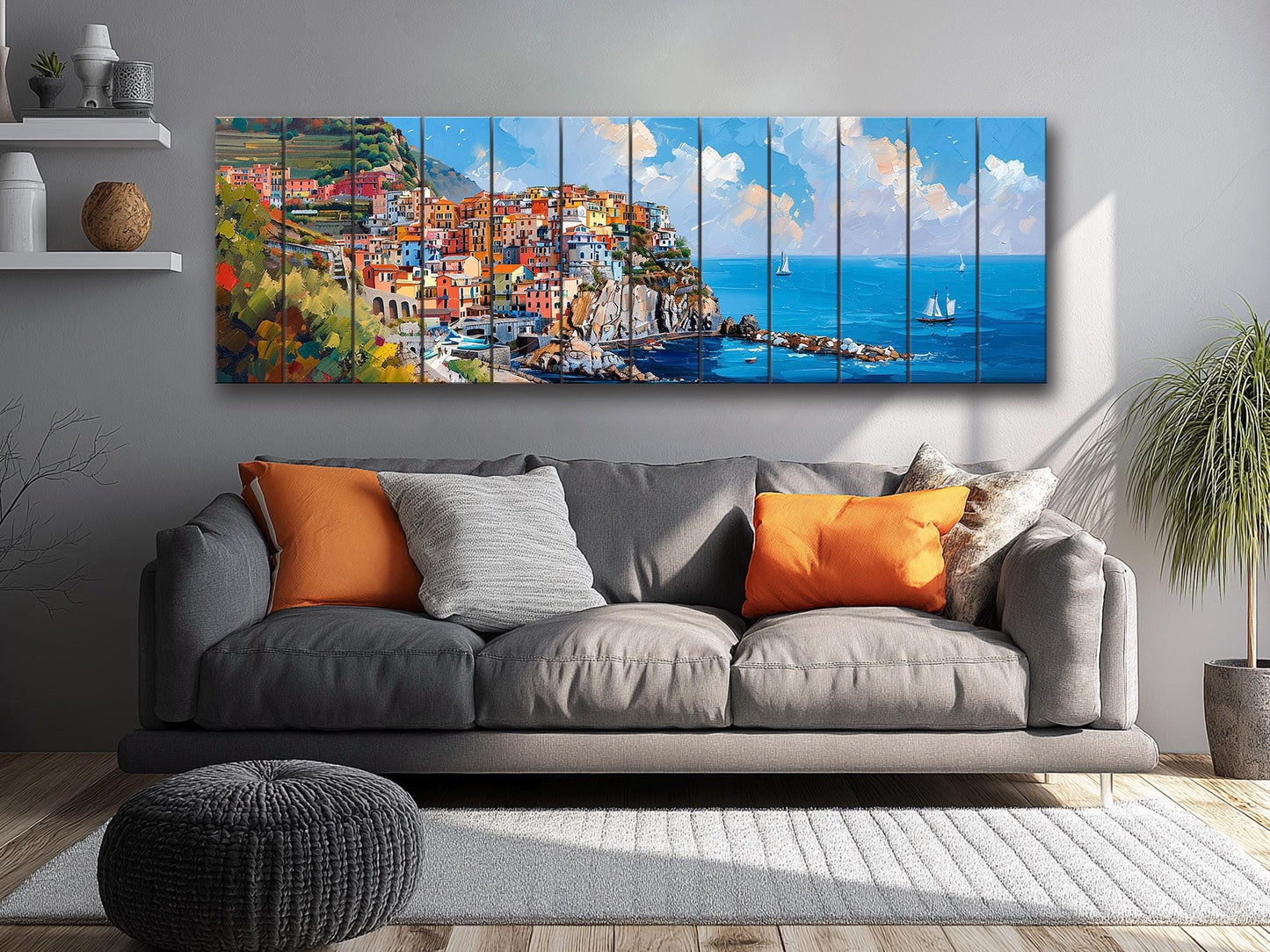 Cinque Terre Wall Art - Manarola Wood Print | Natural Wood Decor, Ready to Hang