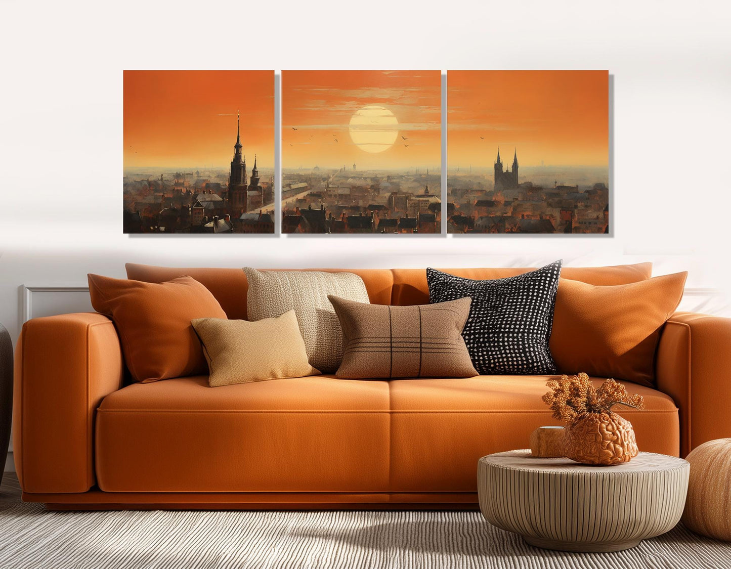 Abstract Brussels Wall Art, Brussels Skyline Canvas Print, Belgium Painting, Framed & Ready to Hang