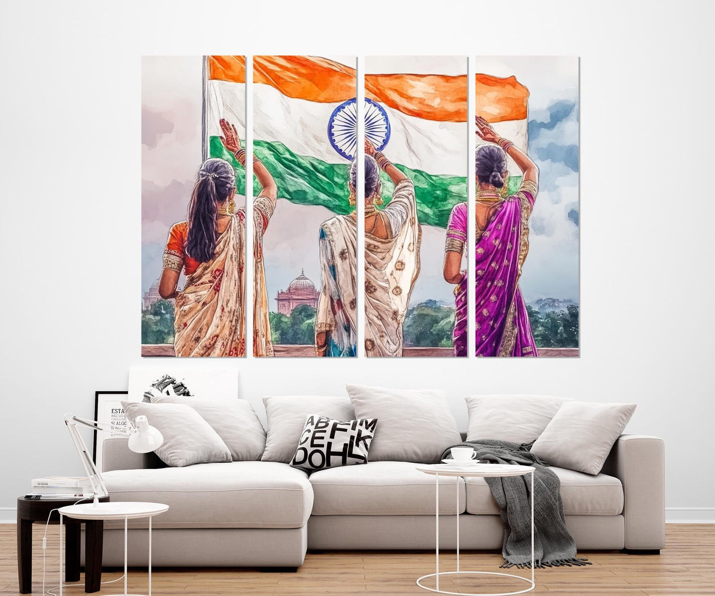 India Flag Canvas Print - Abstract India Painting | Framed Ready To Hang Wall Art
