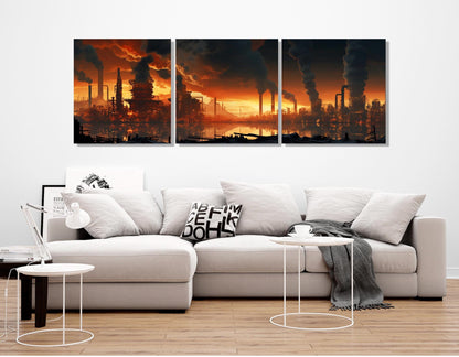 Abstract Factory Canvas Print – Heavy Industry Wall Art | Framed & Ready to Hang