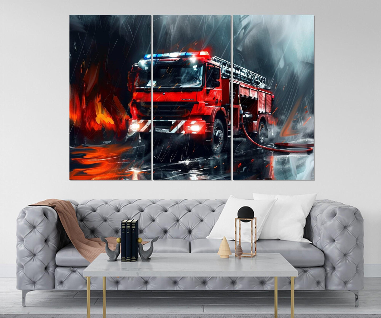 Fire Truck Canvas Print – Framed Fire Truck Art | Ready to Hang Gallery Wrapped Canvas