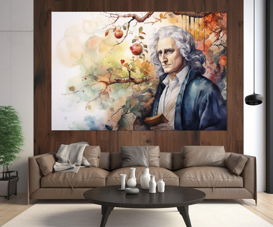 Isaac Newton Canvas Print – Physics Wall Art | Framed Cotton Gallery Wrapped Art