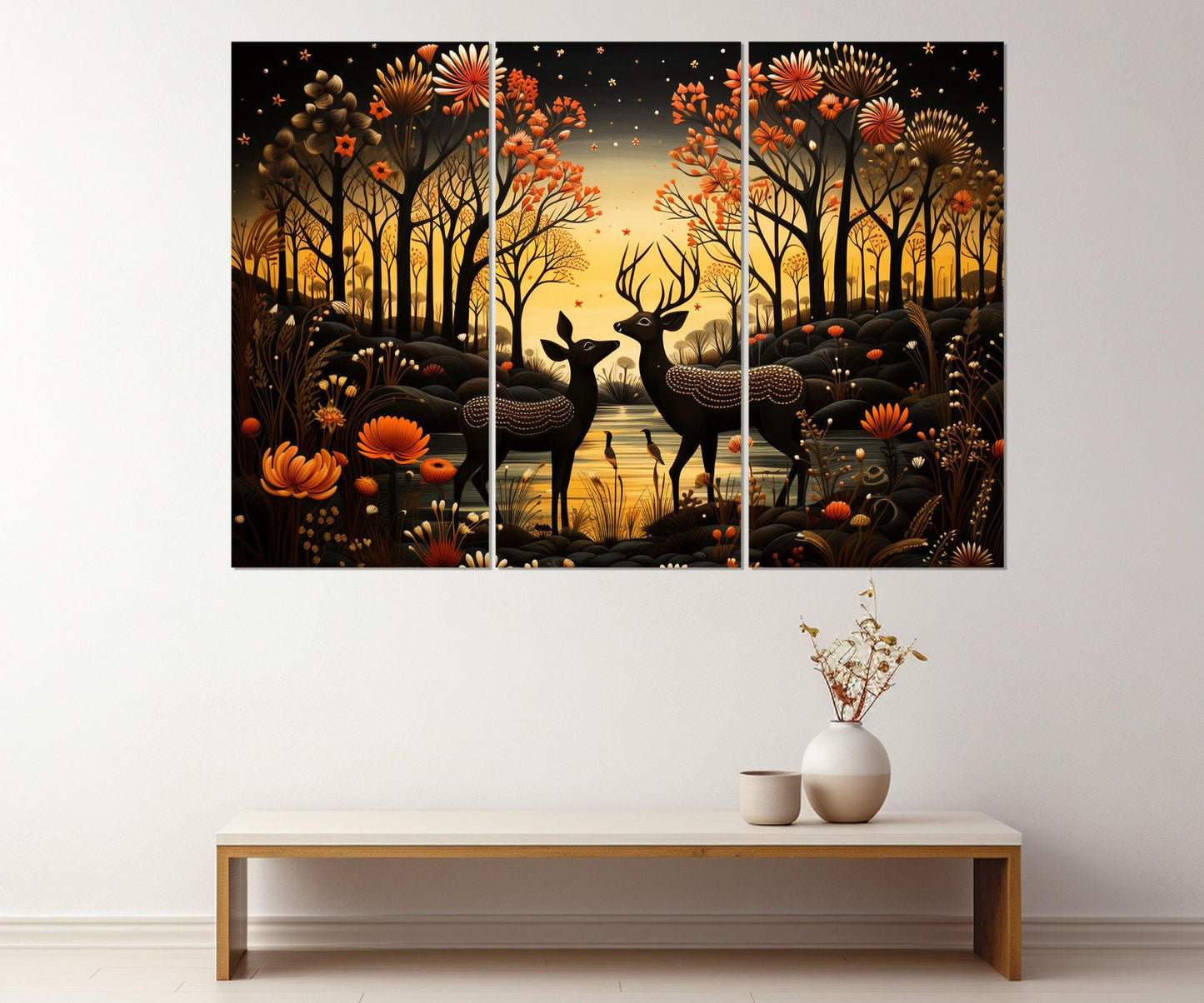 Fantasy Deer Canvas Print - Framed Canvas Print | Deer Wall Art in Forest Decor