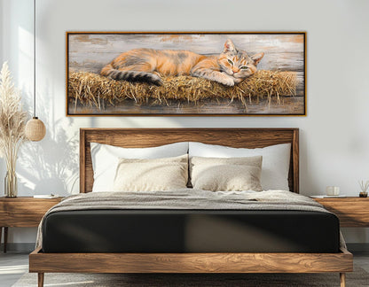 Farm Cat Canvas Print - Red Cat Wall Art | Rustic Cabin Decor | Ready to Hang